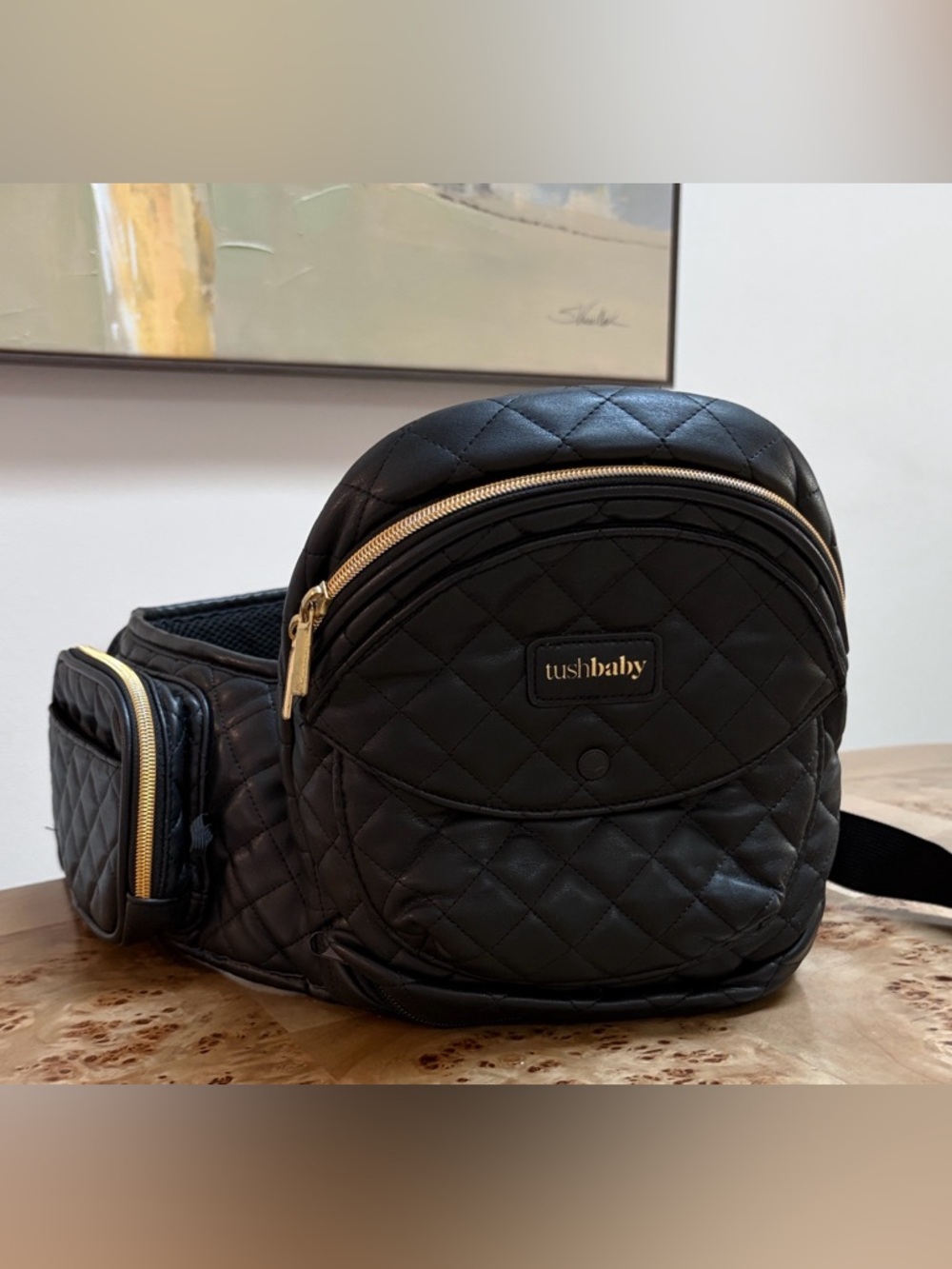 Tushbaby Quilted Black Baby Hip Carrier